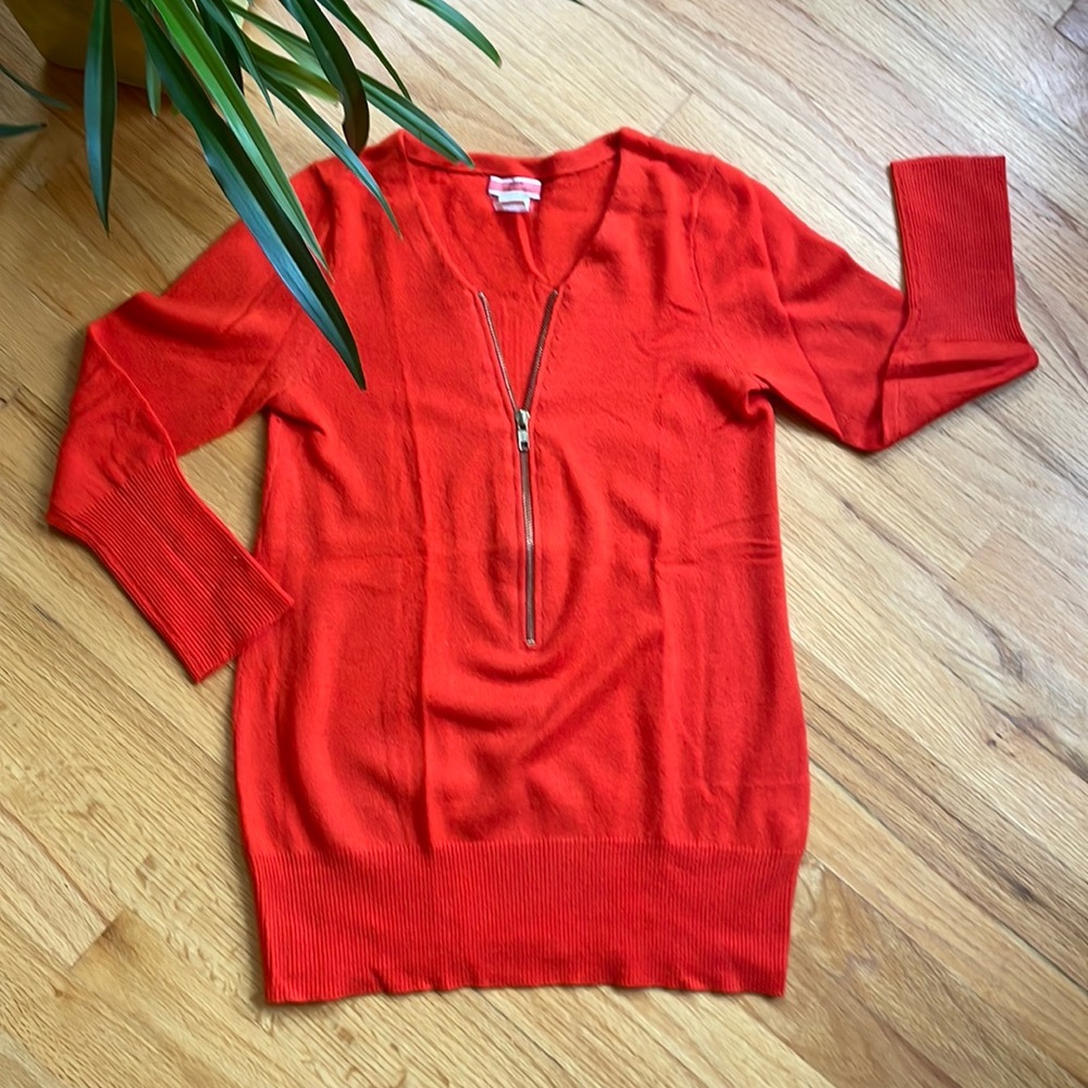 J. Crew orange cashmere sweater